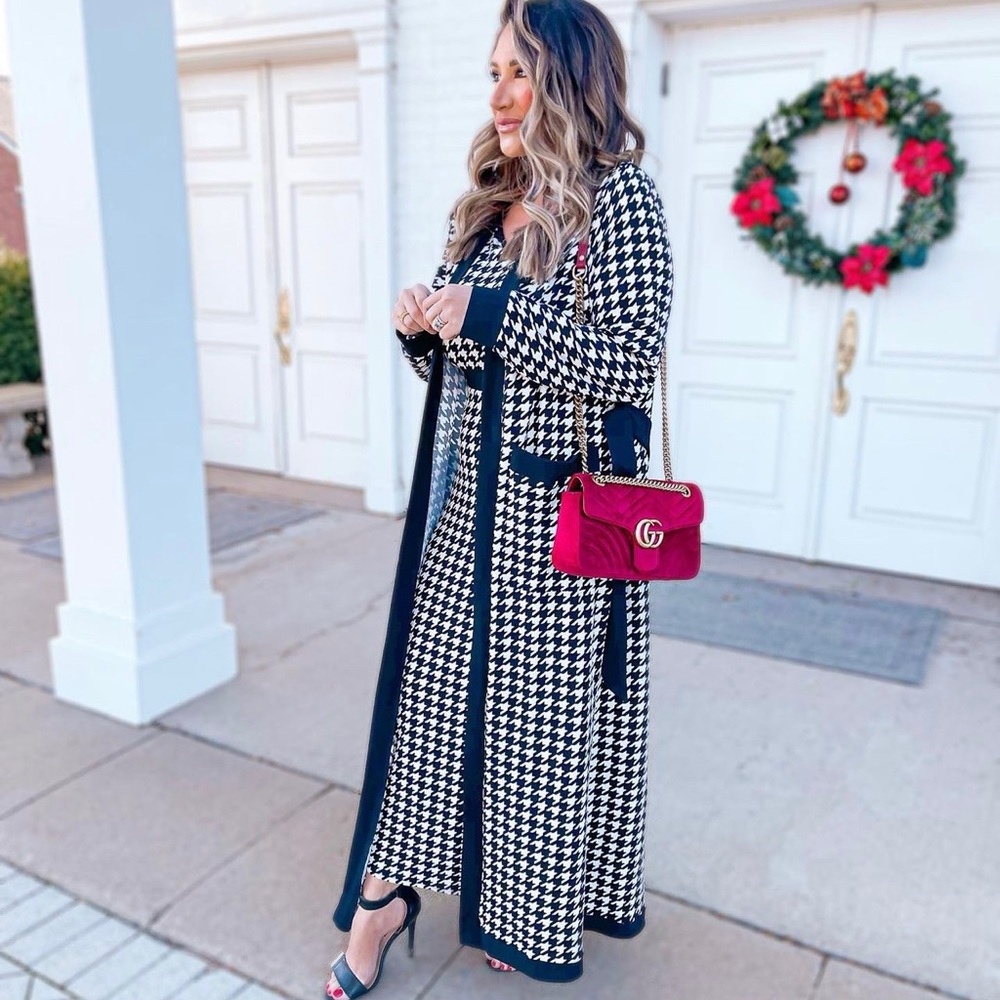 Gingham Maxi Dress & Cardigan Set